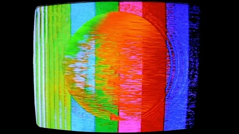 Analog VHS Glitch Aesthetic: CRT Color B... | Stock Video | Pond5