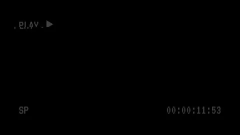 Analog VHS Play Screen With Video Distortion And Timer Stock Footage 340878242