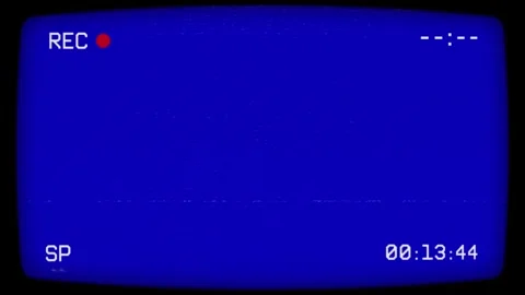 Analog VHS REC Screen Animation with Static Noise Stock Footage 339072241