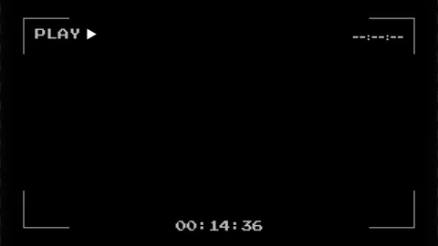 Analog VHS Recorder Play Screen with Static Noise and Timer 库存影片 315616931