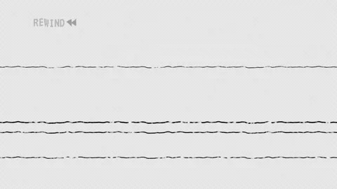 Analog VHS tape static with rewind sign Video stock 313388220