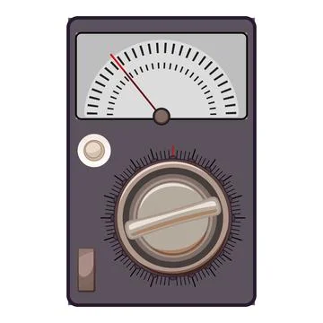 Analog voltmeter measuring voltage with dial and needle Stockillustratie