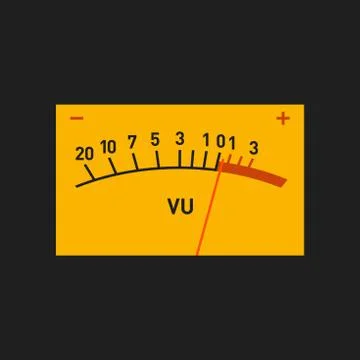 Analog Volume Unit Meter Measuring Device. Vector 库存插图