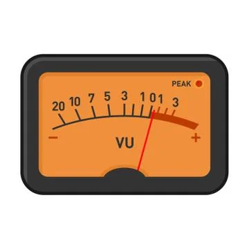 Analog Volume Unit Meter Measuring Device. Vector Stock Illustration