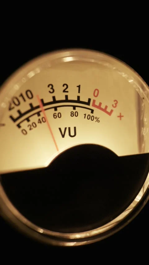 Analog VU Meter Needle Measuring Audio Volume on Stereo Equipment 스톡 동영상 326736257