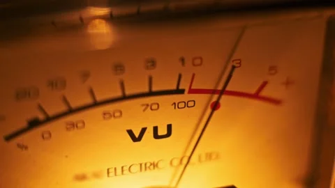Analog VU Meter, Retro Audio Video stock 296105305