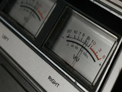 Analog VU meter scale close-up Stock Footage 81879653