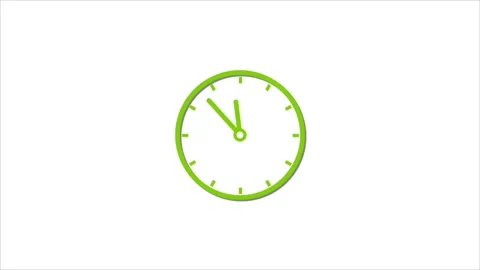 Analog wall clock .12 hour time animation and white background. Stock Footage 299504200