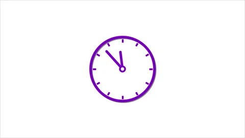 Analog wall clock .12 hour time animation and white background. Stock Footage 299504215