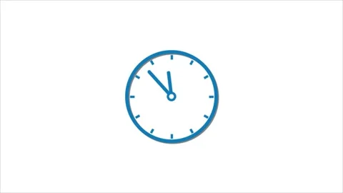 Analog wall clock .12 hour time animation and white background. Stock Footage 299504288
