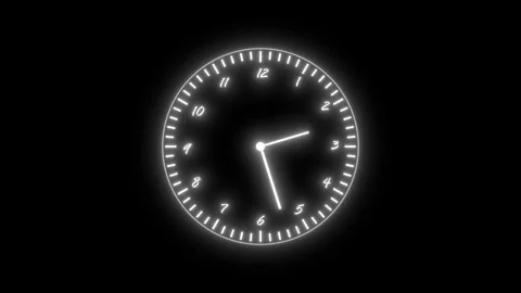 Analog wall clock . 12 hour time animation and white background. Stock Footage 310519907