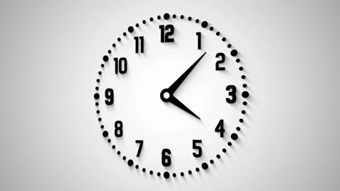 Analog Wall Clock 12 Hour Time Lapse Animation on Minimal Background Stock Footage 330789080