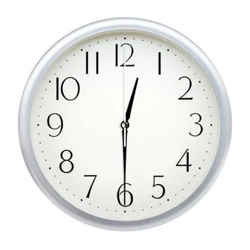 Analog wall clock Analog wall clock isolated on white background. Copyrigh... Stock Photos