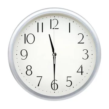 Analog wall clock Analog wall clock isolated on white background. Copyrigh... Stock Photos