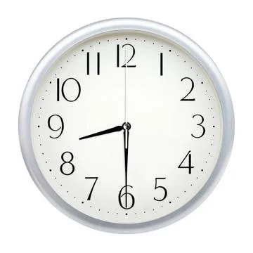 Analog wall clock Analog wall clock isolated on white background. Copyrigh... Stock Photos