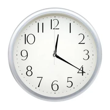 Analog wall clock Analog wall clock isolated on white background. Copyrigh... Stock Photos