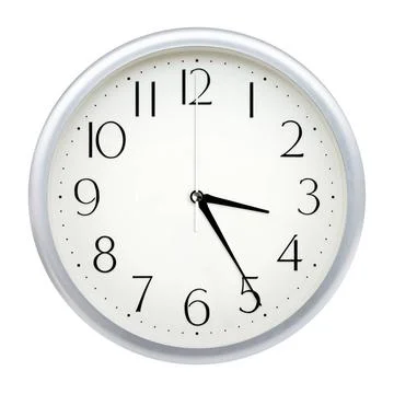 Analog wall clock Analog wall clock isolated on white background. Copyrigh... Stock Photos
