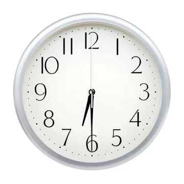 Analog wall clock Analog wall clock isolated on white background. Copyrigh... Stock Photos