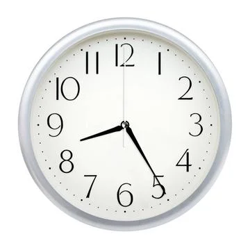 Analog wall clock Analog wall clock isolated on white background. Copyrigh... Stock Photos
