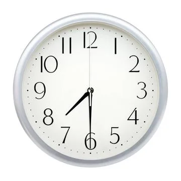 Analog wall clock Analog wall clock isolated on white background. Copyrigh... Stock Photos