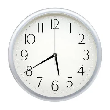 Analog wall clock Analog wall clock isolated on white background. Copyrigh... Stock Photos