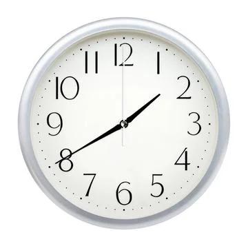 Analog wall clock Analog wall clock isolated on white background. Copyrigh... Stock Photos