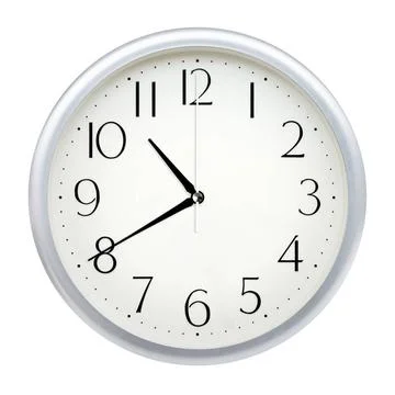 Analog wall clock Analog wall clock isolated on white background. Copyrigh... Stock Photos