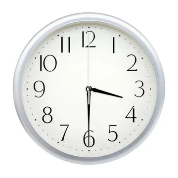 Analog wall clock Analog wall clock isolated on white background. Copyrigh... Stock Photos