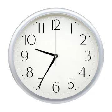 Analog wall clock Analog wall clock isolated on white background. Copyrigh... Stock Photos