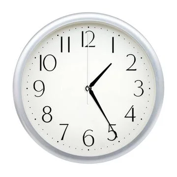 Analog wall clock Analog wall clock isolated on white background. Copyrigh... Stock Photos