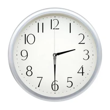 Analog wall clock Analog wall clock isolated on white background. Copyrigh... Stock Photos