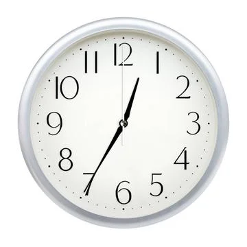 Analog wall clock Analog wall clock isolated on white background. Copyrigh... Stock Photos