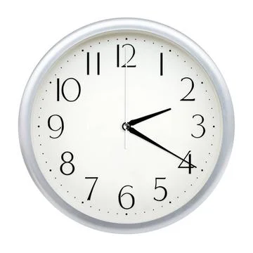 Analog wall clock Analog wall clock isolated on white background. Copyrigh... Stock Photos