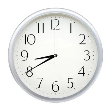 Analog wall clock Analog wall clock isolated on white background. Copyrigh... Stock Photos