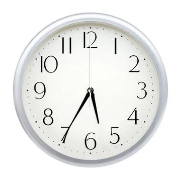 Analog wall clock Analog wall clock isolated on white background. Copyrigh... Stock Photos