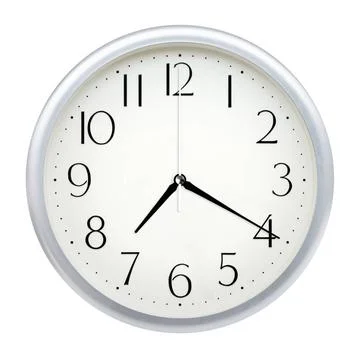 Analog wall clock Analog wall clock isolated on white background. Copyrigh... Stock Photos