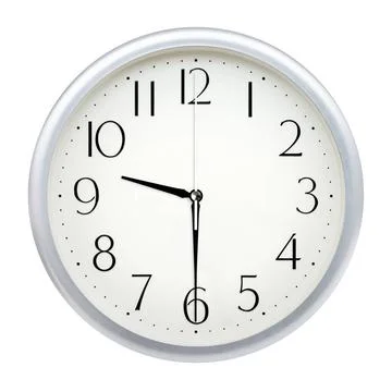 Analog wall clock Analog wall clock isolated on white background. Copyrigh... Stock Photos