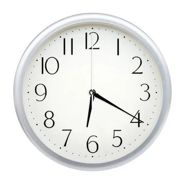 Analog wall clock Analog wall clock isolated on white background. Copyrigh... Stock Photos