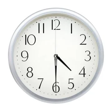 Analog wall clock Analog wall clock isolated on white background. Copyrigh... Stock Photos