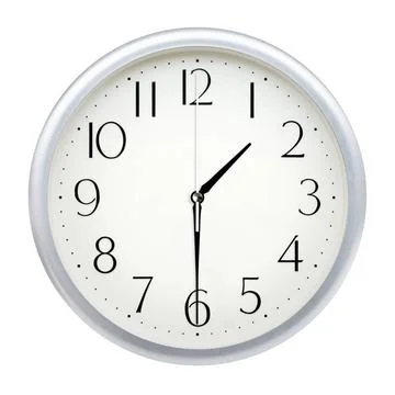 Analog wall clock Analog wall clock isolated on white background. Copyrigh... Stock Photos