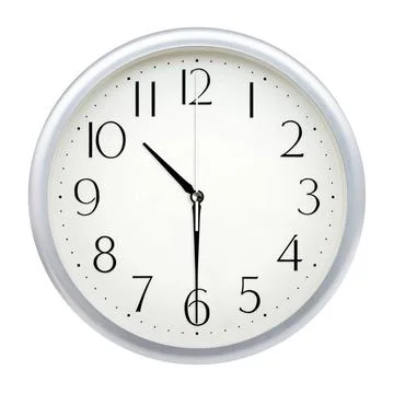Analog wall clock Analog wall clock isolated on white background. Copyrigh... Stock Photos