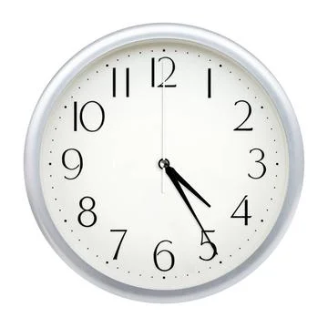 Analog wall clock Analog wall clock isolated on white background. Copyrigh... Stock Photos