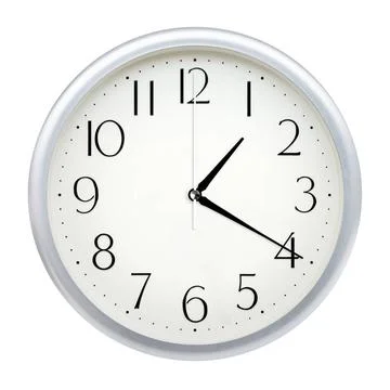 Analog wall clock Analog wall clock isolated on white background. Copyrigh... Stock Photos