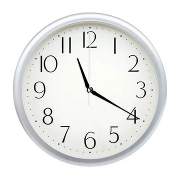 Analog wall clock Analog wall clock isolated on white background. Copyrigh... Stock Photos