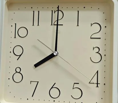 Analog wall clock display 库存照片