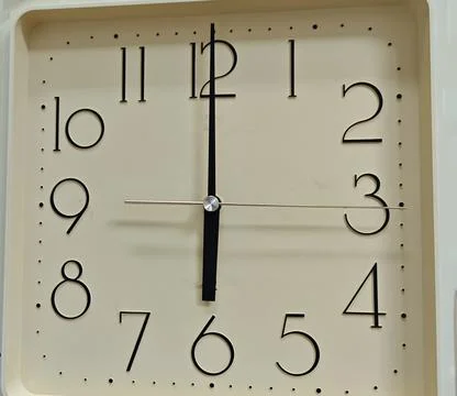 Analog wall clock display 库存照片