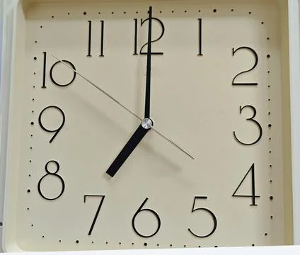 Analog wall clock display 库存照片