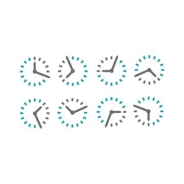 Analog wall clock flat sign icon round shape time vector illustration Stock Illustration