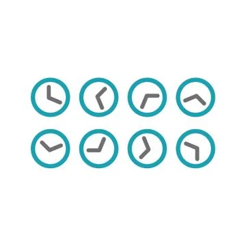 Analog wall clock flat sign icon round shape time vector illustration Stock Illustration