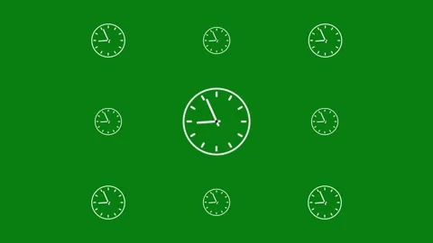 Analog wall clock icon 12 hour time animation and background. Stock Footage 303196066